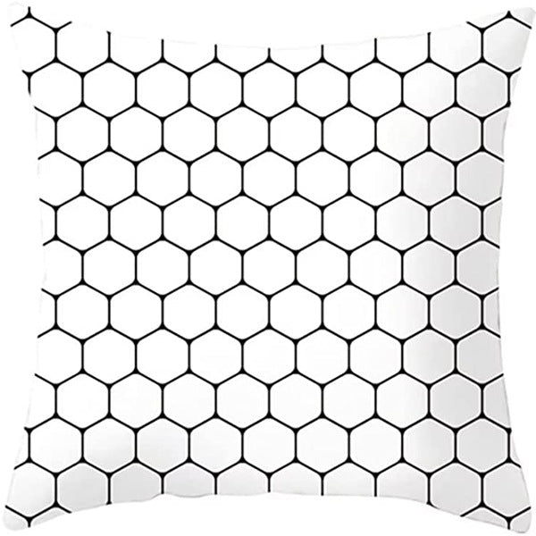Looma Mono - Black & White Abstract Linen Pillow Cover – Minimalist Line Art Cushion Case - W0060 - Sofa, Living Room & Office Decor Looma