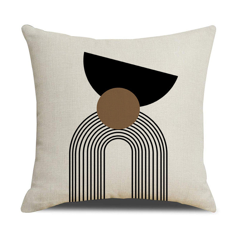 Looma Snuzu - Black & White Geometric Print Pillowcase – Modern Decorative Cushion for Sofa Living Room & Bedside Styling - Living Room, Bedroom, Sofa Area Looma