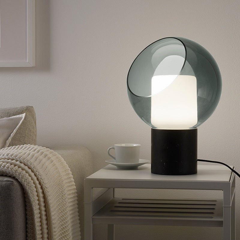 Milano Glow - Artek - N126 - Post-Modern Marble and Glass Table Lamp with Creative Designer Style, Elegant Ambient Lighting for Light Luxury Interiors - Living Room / Bedroom / Bedside Milano