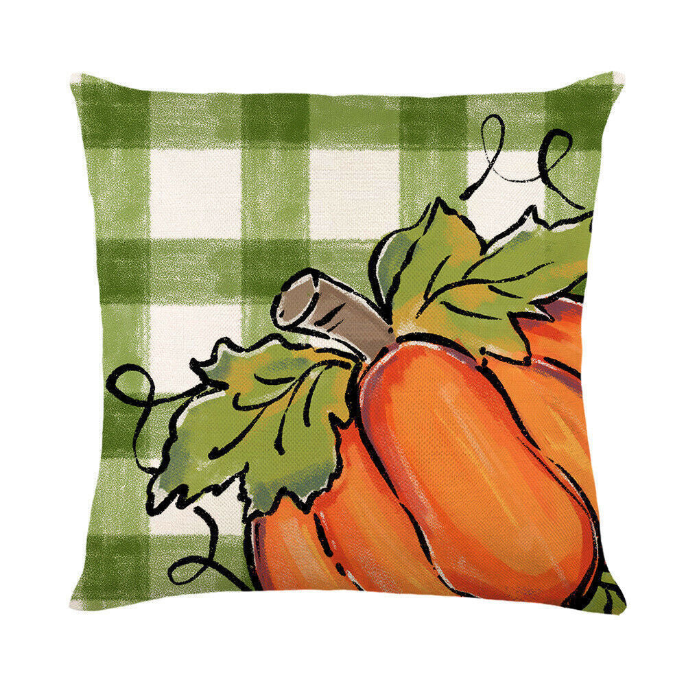 Looma Pumpkina - Halloween Pumpkin Pillow Cover with Maple Leaf & Bicycle Design | Decorative Cushion - Sofa, Bedroom & Home Looma