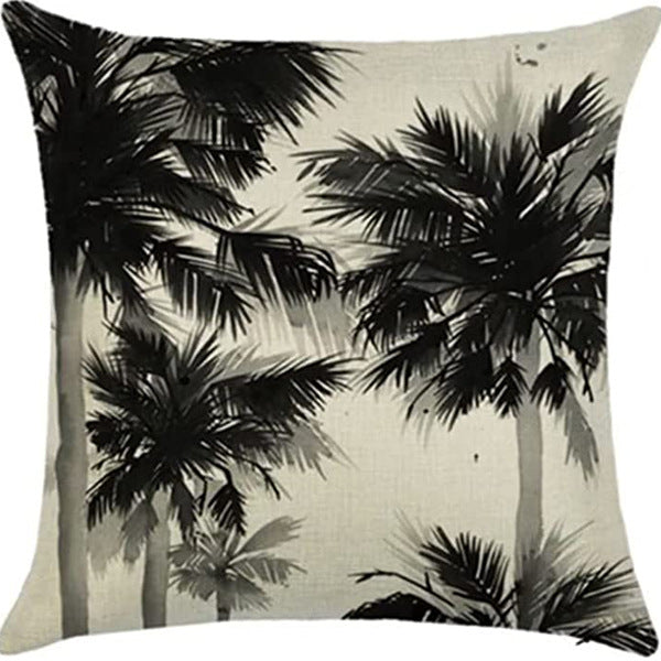 Looma Mono - Black & White Abstract Linen Pillow Cover – Minimalist Line Art Cushion Case - W0060 - Sofa, Living Room & Office Decor Looma
