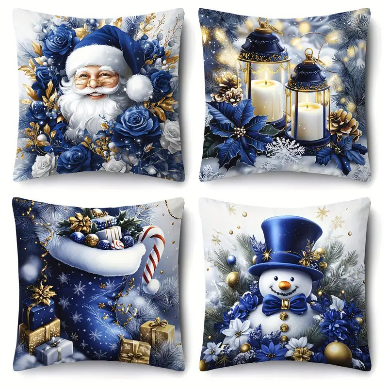 Looma Pilora - Christmas Elk & Snowman Decorative Pillowcase – Festive Cushion Cover for Living Room Sofa | Customizable Design Available - Living Room, Bedroom, Sofa Area Looma
