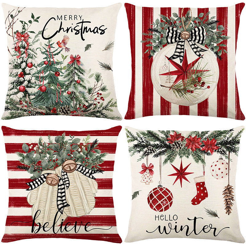 Looma Pilora - Christmas Elk & Snowman Decorative Pillowcase – Festive Cushion Cover for Living Room Sofa | Customizable Design Available - Living Room, Bedroom, Sofa Area Looma