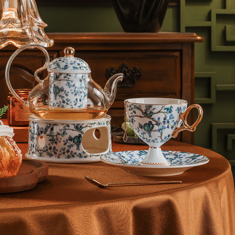 CUPURA Seno - European Goblet-Style Coffee Cup & Saucer Set - Elegant English Afternoon Tea Set CUPURA