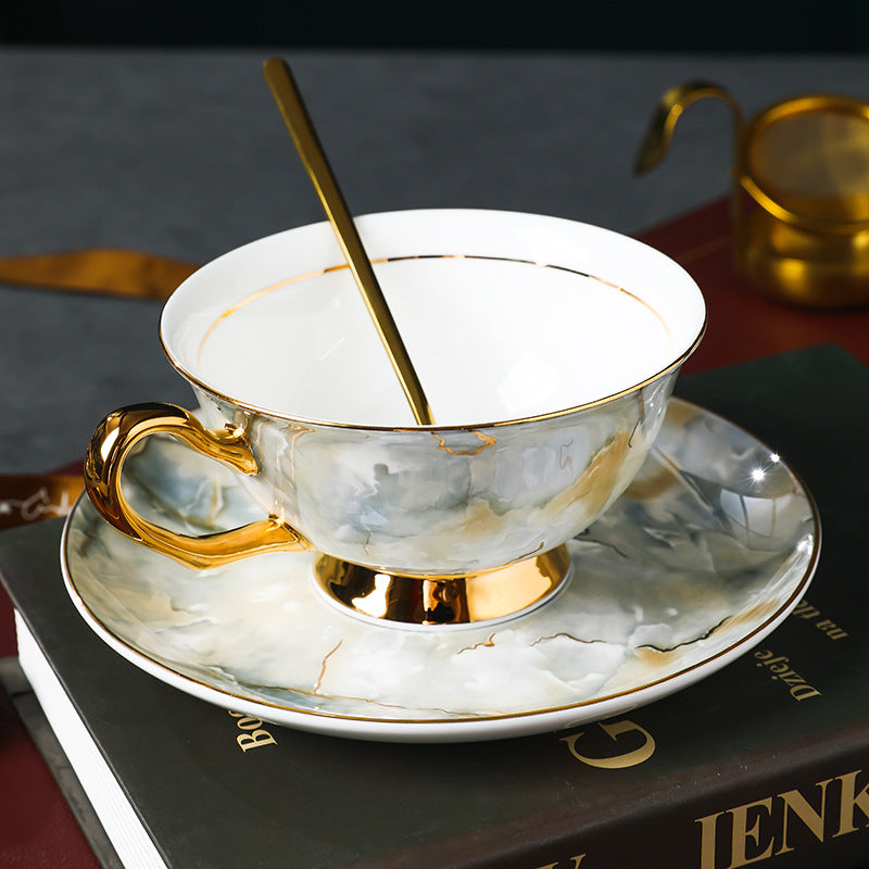 CUPURA Lino - European Coffee Cup & Saucer Set - Light Luxury Afternoon Tea Gift with Box CUPURA