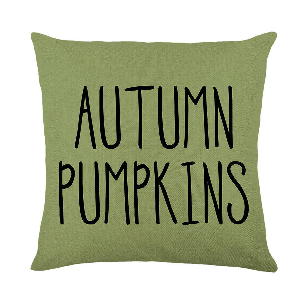 Looma Pumpkina - Halloween Pumpkin Pillow Cover with Maple Leaf & Bicycle Design | Decorative Cushion - Sofa, Bedroom & Home Looma