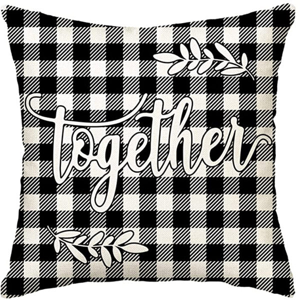 Looma Mono - Black & White Abstract Linen Pillow Cover – Minimalist Line Art Cushion Case - W0060 - Sofa, Living Room & Office Decor Looma