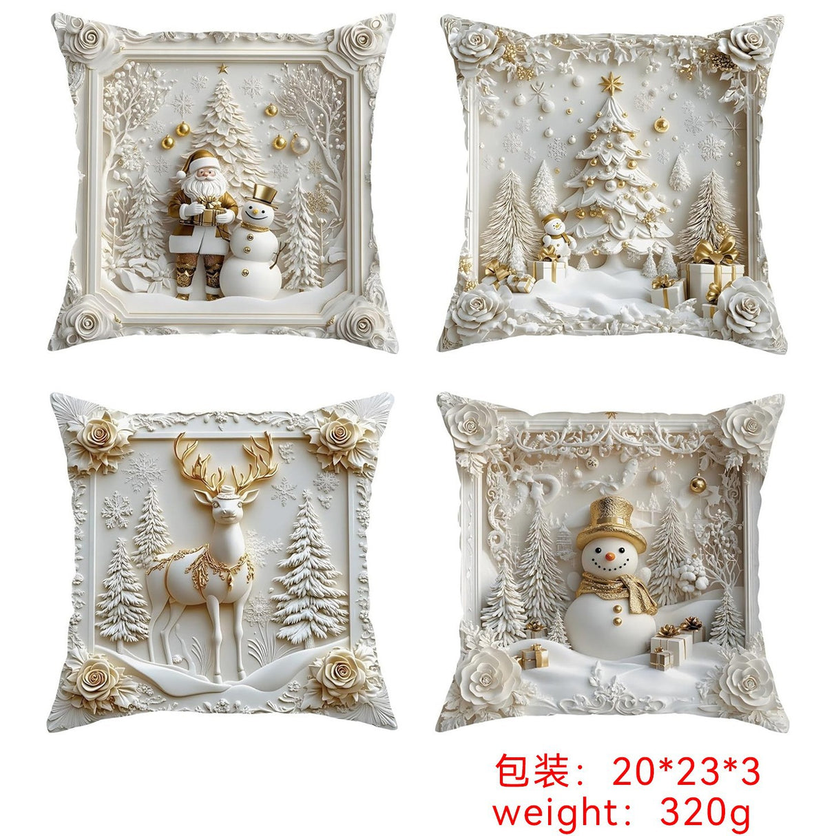 Looma Pilora - Christmas Elk & Snowman Decorative Pillowcase – Festive Cushion Cover for Living Room Sofa | Customizable Design Available - Living Room, Bedroom, Sofa Area Looma