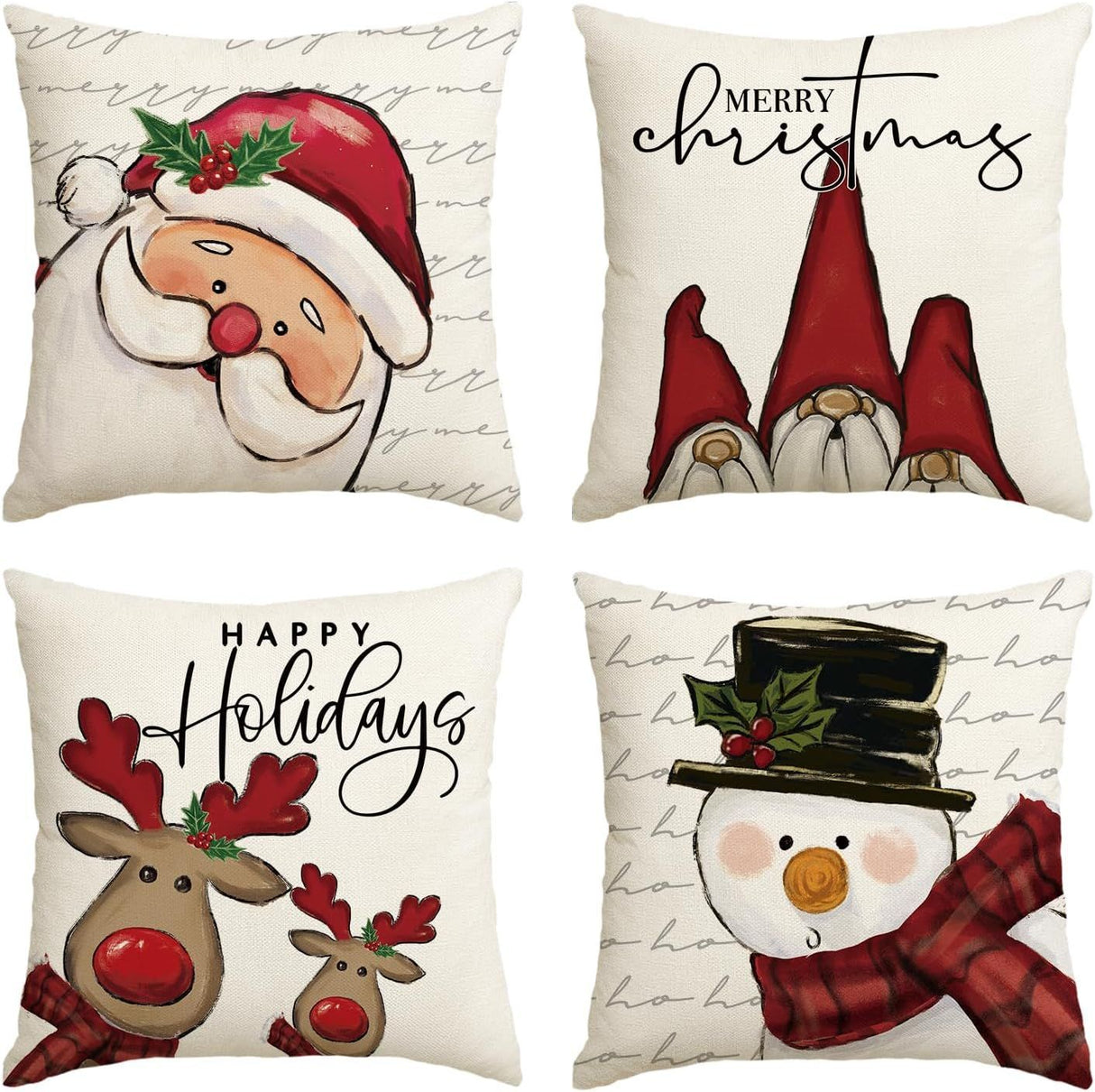 Looma Chris - Nordic Halloween & Christmas Ghost Cartoon Pillow Cover – Funny Day of the Dead Festival Cushion Case for Home Decor - Living Room, Bedroom, Kids Room, Sofa Area Looma