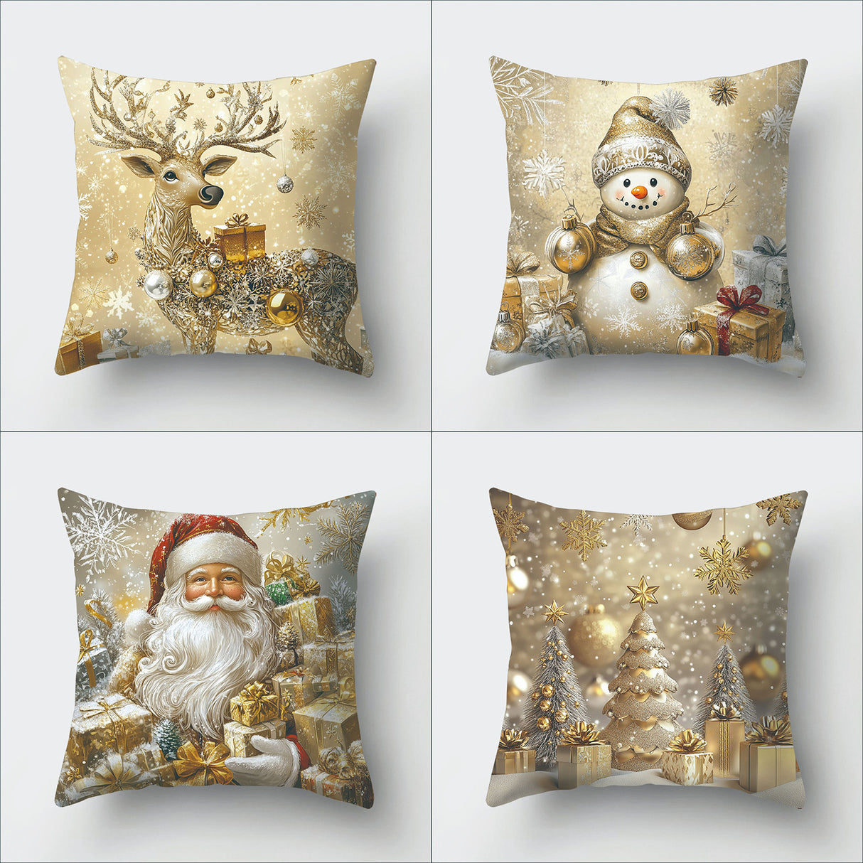 Looma Pilora - Christmas Elk & Snowman Decorative Pillowcase – Festive Cushion Cover for Living Room Sofa | Customizable Design Available - Living Room, Bedroom, Sofa Area Looma