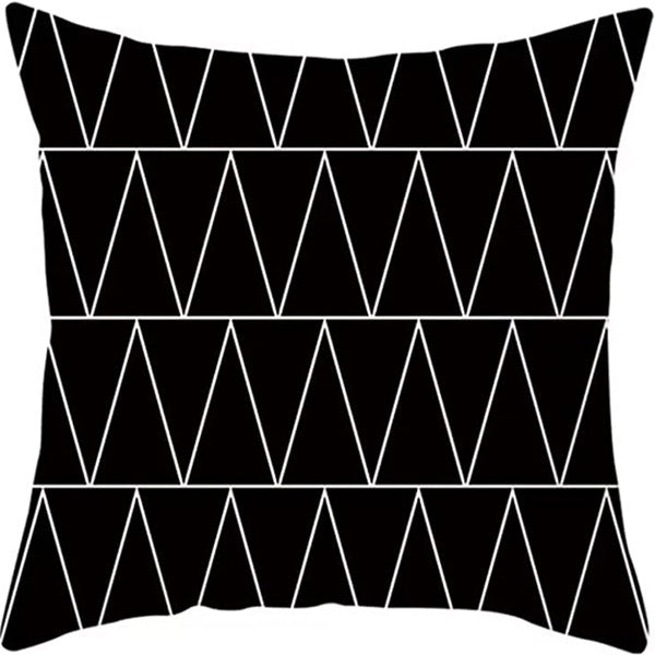 Looma Mono - Black & White Abstract Linen Pillow Cover – Minimalist Line Art Cushion Case - W0060 - Sofa, Living Room & Office Decor Looma