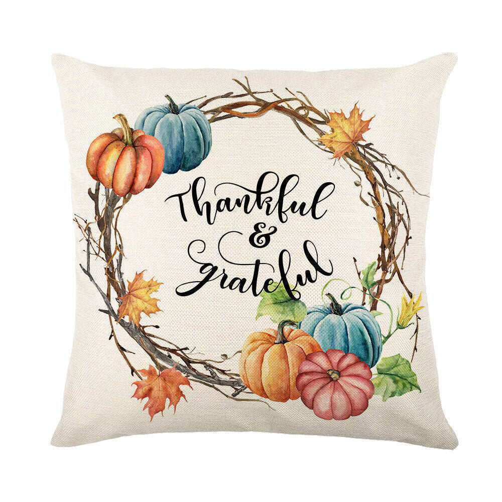 Looma Pumpkina - Halloween Pumpkin Pillow Cover with Maple Leaf & Bicycle Design | Decorative Cushion - Sofa, Bedroom & Home Looma