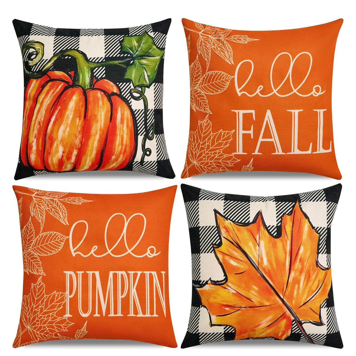 Looma Spooka - Halloween Skull, Pumpkin & Cat Pillow Cover | Spooky Decorative Cushion - Sofa & Living Room Looma