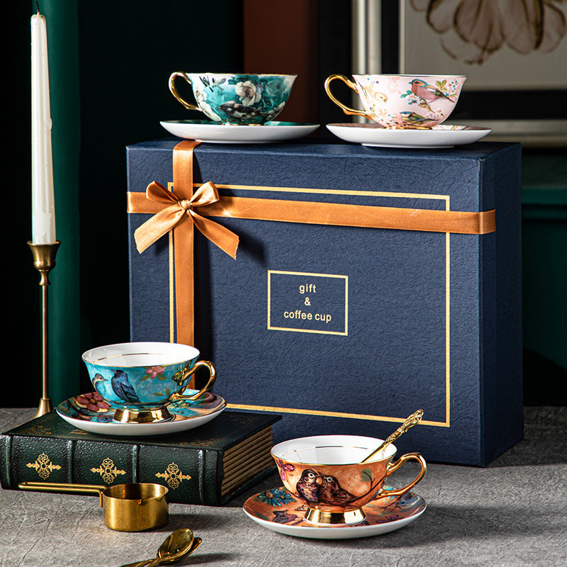 CUPURA Yaro - Elegant Coffee Cup & Saucer Set - Aesthetic Afternoon Tea Gift for Her with Box CUPURA