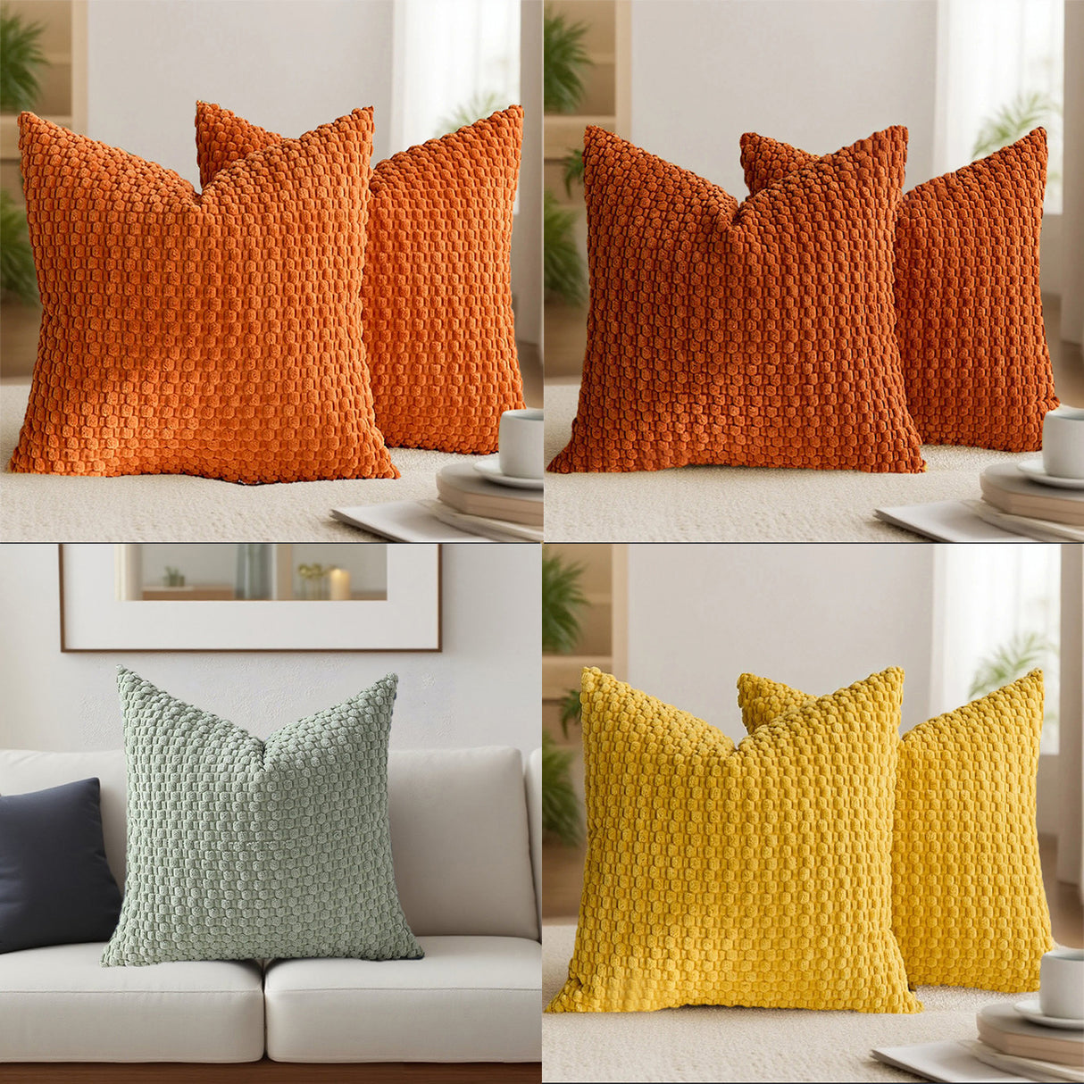 Looma Ley - Bubble Corduroy Cushion Cover – High-End Textured Pillow for Sofa Backrest & Home Decor - Living Room, Bedroom, Sofa Area Looma
