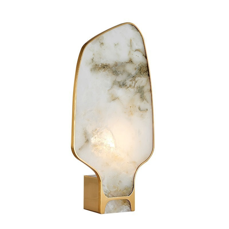 Milano Glow - Aelix - N125 Combination - Modern Natural Marble and Glass Table Lamp with Minimalist Designer Style, Soft Ambient Lighting for Elegant and Functional Spaces - Living Room / Bedroom / Bedside / Hotel / Project / Office Milano