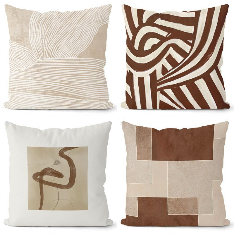 Looma Snuzu - Black & White Geometric Print Pillowcase – Modern Decorative Cushion for Sofa Living Room & Bedside Styling - Living Room, Bedroom, Sofa Area Looma