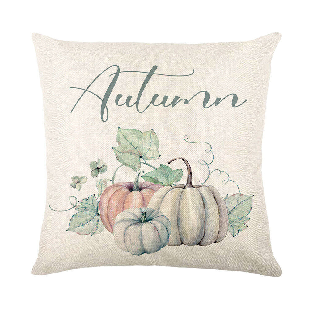 Looma Pumpkina - Halloween Pumpkin Pillow Cover with Maple Leaf & Bicycle Design | Decorative Cushion - Sofa, Bedroom & Home Looma