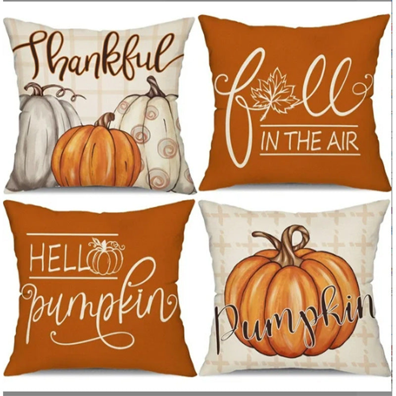 Looma Cozy - Autumn Pumpkin Pillow Cover – Cozy Thanksgiving Cushion Case - Sofa, Living Room & Home Decor Looma