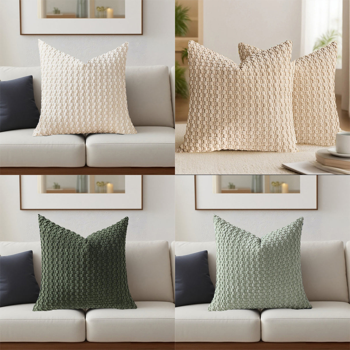 Looma Ley - Bubble Corduroy Cushion Cover – High-End Textured Pillow for Sofa Backrest & Home Decor - Living Room, Bedroom, Sofa Area Looma