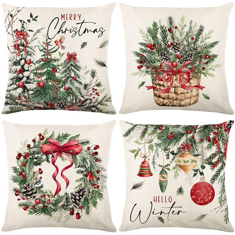 Looma Pilora - Christmas Elk & Snowman Decorative Pillowcase – Festive Cushion Cover for Living Room Sofa | Customizable Design Available - Living Room, Bedroom, Sofa Area Looma