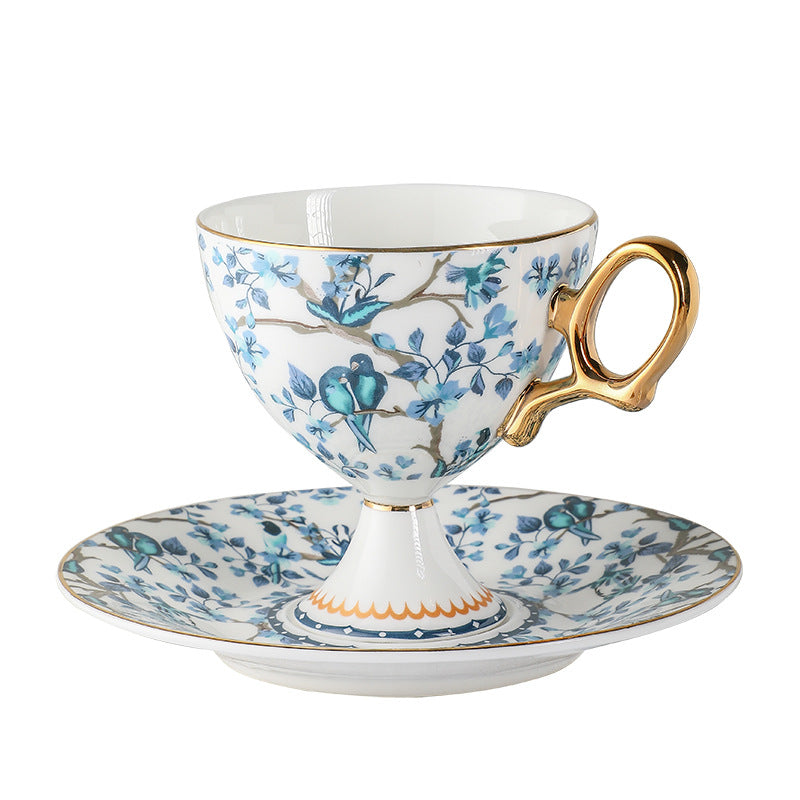 CUPURA Seno - European Goblet-Style Coffee Cup & Saucer Set - Elegant English Afternoon Tea Set CUPURA