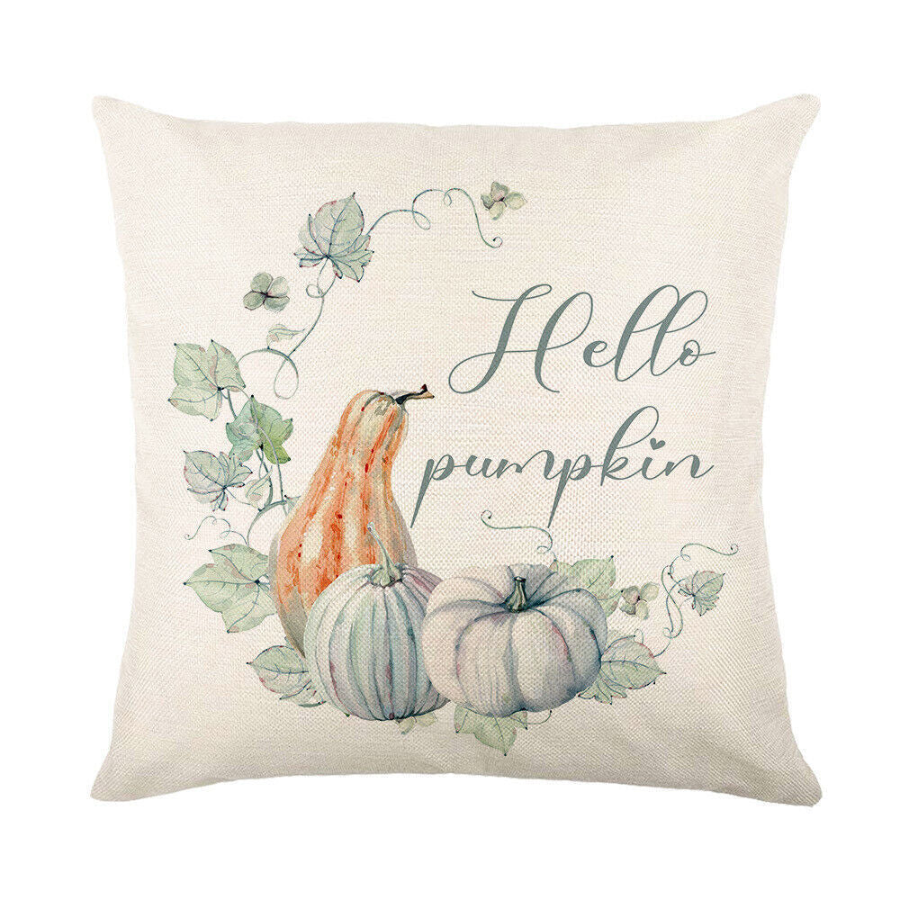 Looma Pumpkina - Halloween Pumpkin Pillow Cover with Maple Leaf & Bicycle Design | Decorative Cushion - Sofa, Bedroom & Home Looma