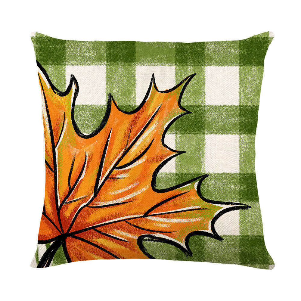 Looma Pumpkina - Halloween Pumpkin Pillow Cover with Maple Leaf & Bicycle Design | Decorative Cushion - Sofa, Bedroom & Home Looma