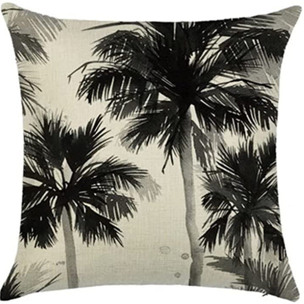 Looma Mono - Black & White Abstract Linen Pillow Cover – Minimalist Line Art Cushion Case - W0060 - Sofa, Living Room & Office Decor Looma