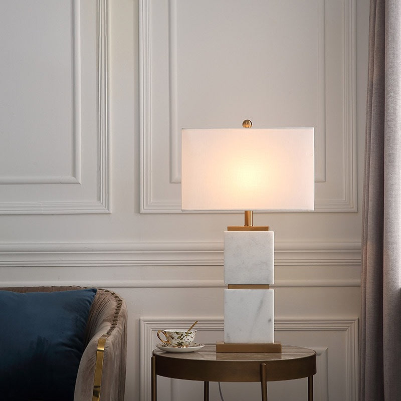 Milano Glow - Arine - N167 - Light Luxury American-Style Marble Table Lamp with Dimmable LED, Elegant Ambient Lighting for Modern and Functional Spaces - Living Room / Bedroom / Bedside / Study / Hotel Milano