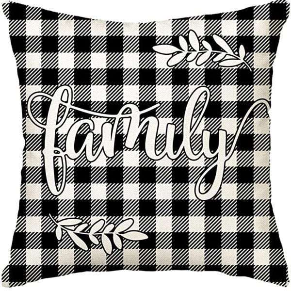 Looma Mono - Black & White Abstract Linen Pillow Cover – Minimalist Line Art Cushion Case - W0060 - Sofa, Living Room & Office Decor Looma