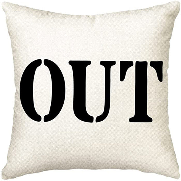Looma Mono - Black & White Abstract Linen Pillow Cover – Minimalist Line Art Cushion Case - W0060 - Sofa, Living Room & Office Decor Looma