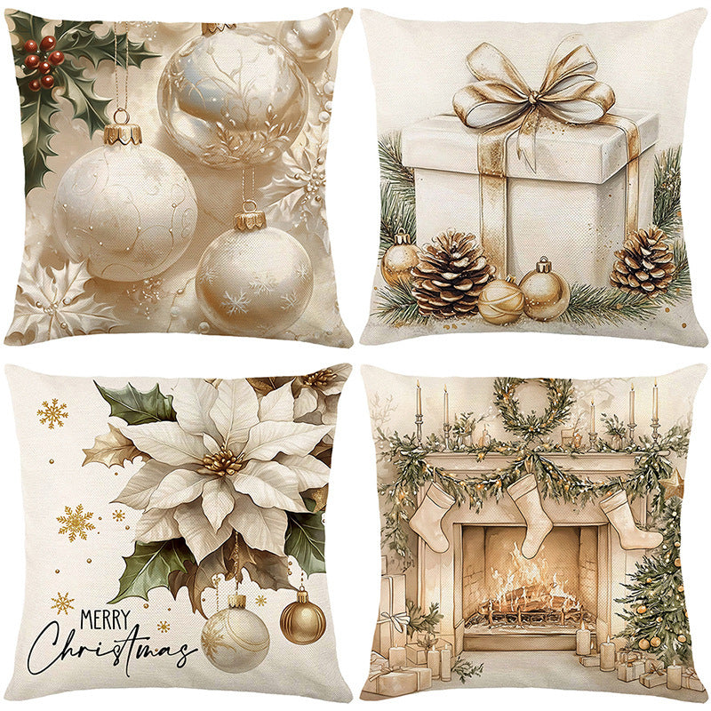 Looma Pilora - Christmas Elk & Snowman Decorative Pillowcase – Festive Cushion Cover for Living Room Sofa | Customizable Design Available - Living Room, Bedroom, Sofa Area Looma