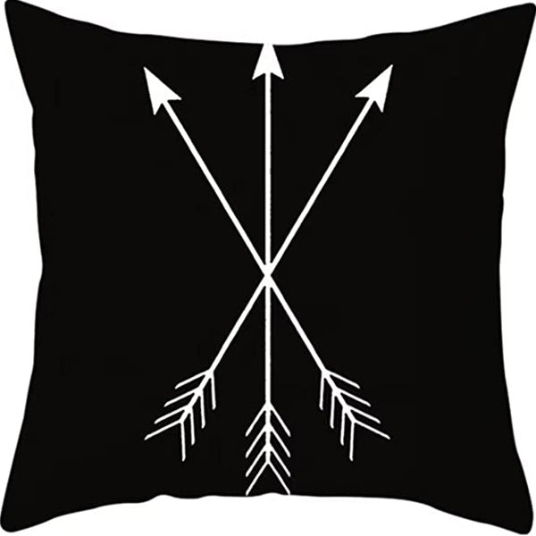 Looma Mono - Black & White Abstract Linen Pillow Cover – Minimalist Line Art Cushion Case - W0060 - Sofa, Living Room & Office Decor Looma