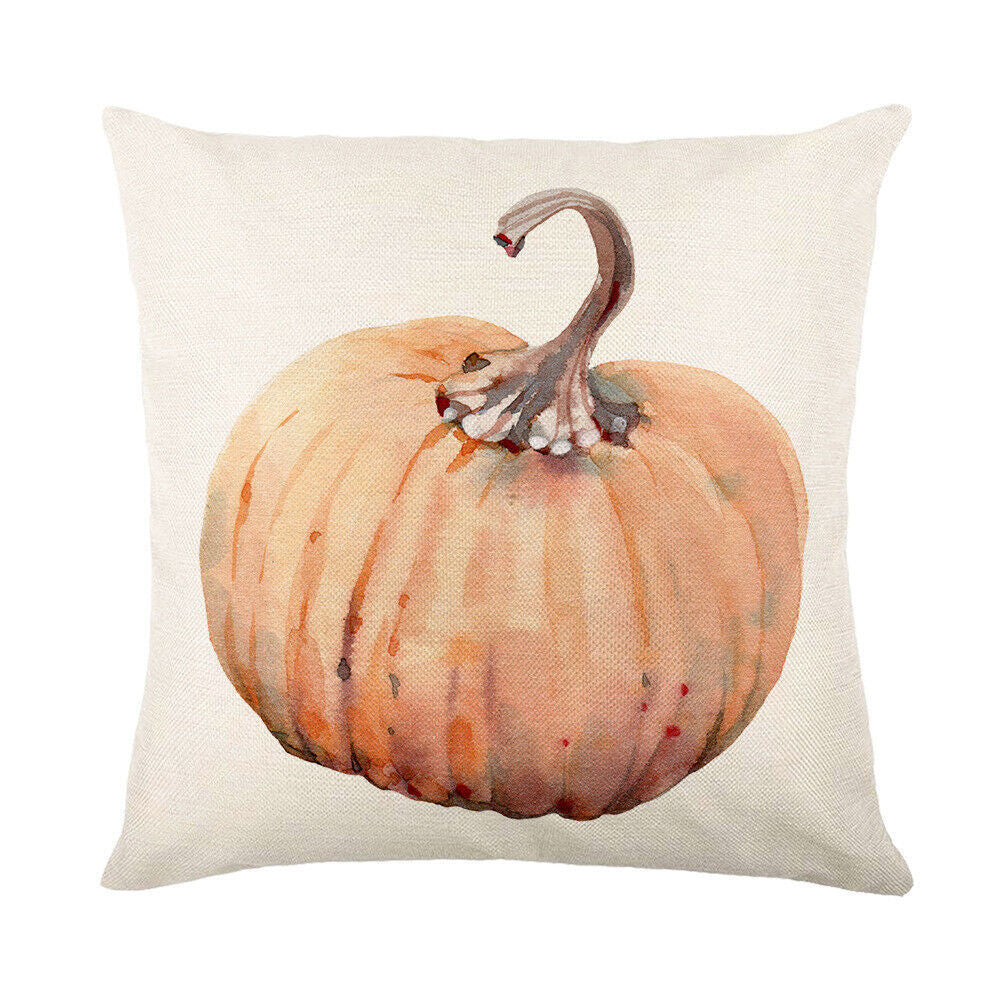 Looma Pumpkina - Halloween Pumpkin Pillow Cover with Maple Leaf & Bicycle Design | Decorative Cushion - Sofa, Bedroom & Home Looma