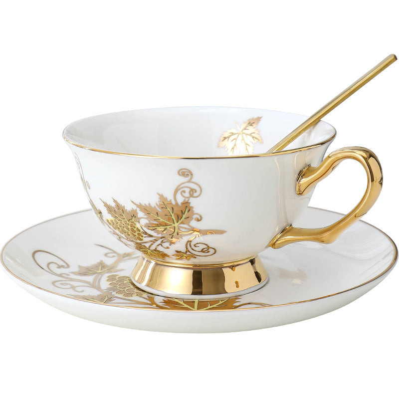 CUPURA Uro - European Floral Coffee Cup & Saucer Set - Elegant British Afternoon Tea Cup CUPURA