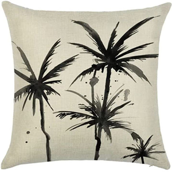 Looma Mono - Black & White Abstract Linen Pillow Cover – Minimalist Line Art Cushion Case - W0060 - Sofa, Living Room & Office Decor Looma