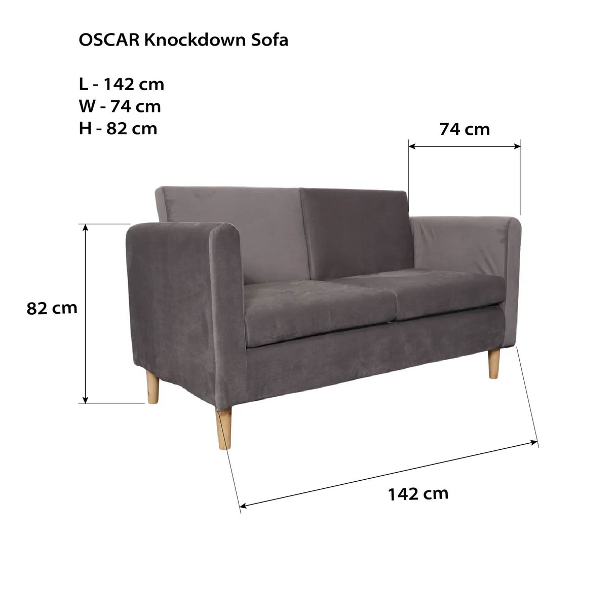OSCAR Knockdown Sofa Furnigo