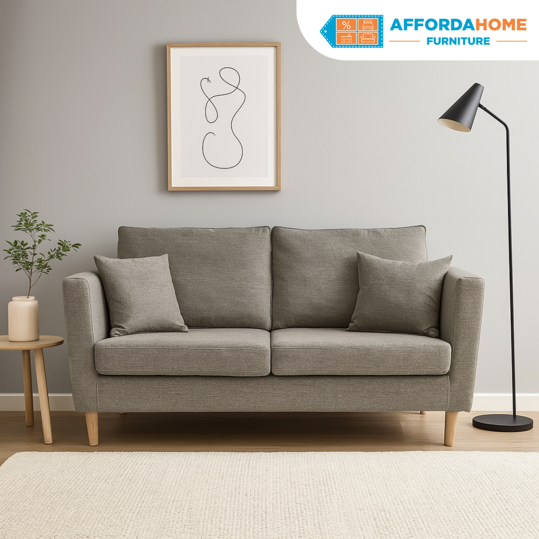 SANDY 2-Seater Fabric Sofa with Pillows Affordahome