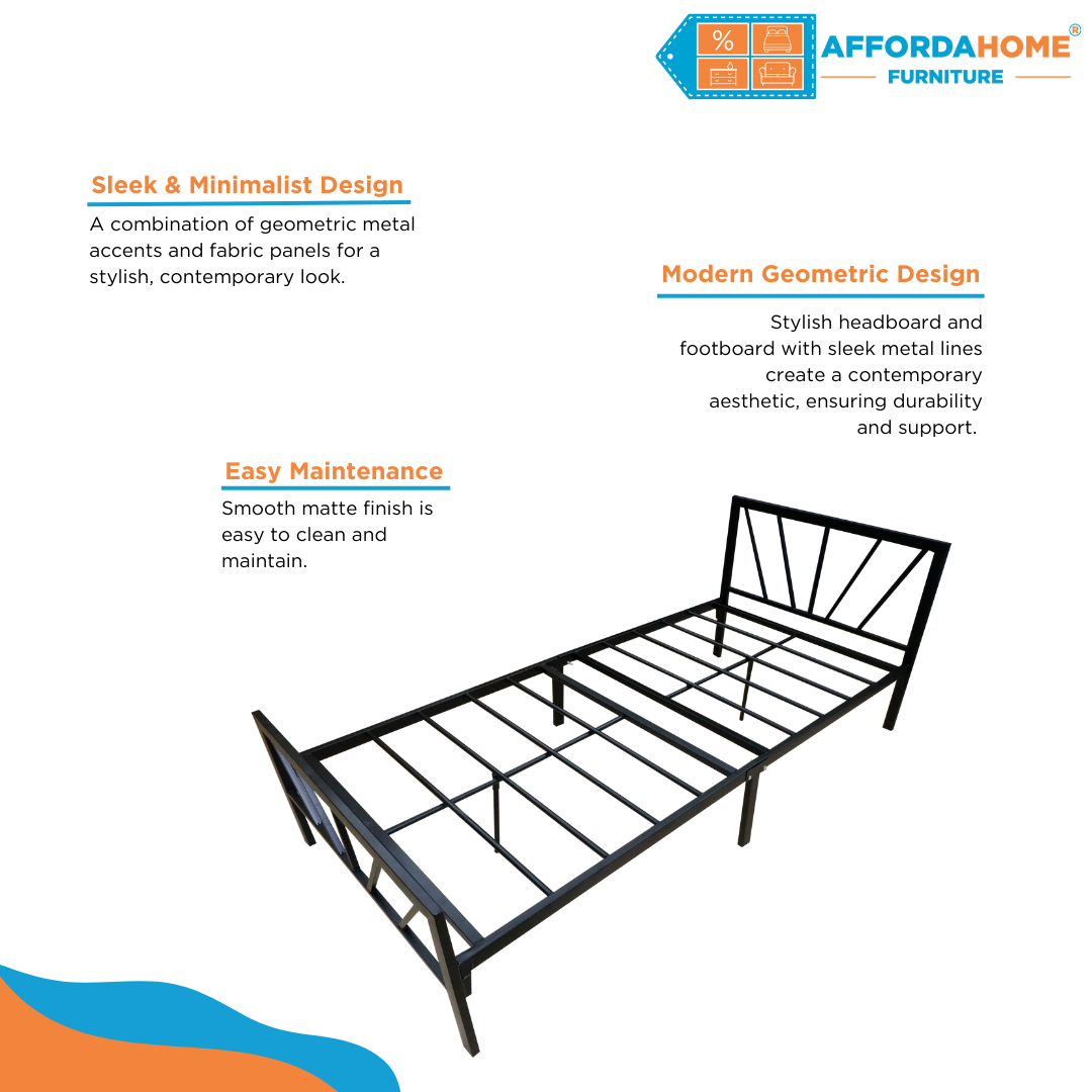 RHEA Metal Bed Frame Affordahome