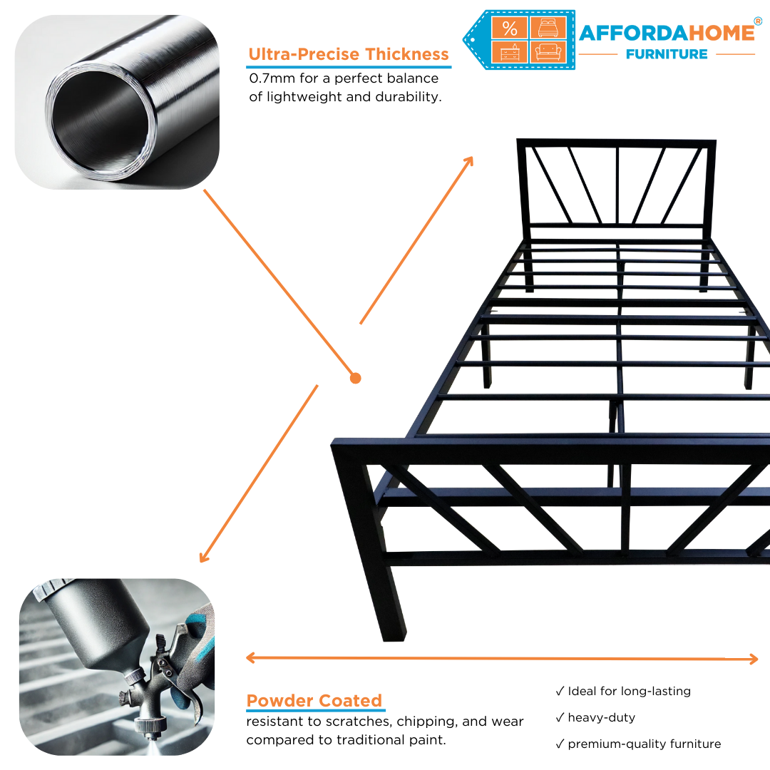 RHEA Metal Bed Frame Affordahome
