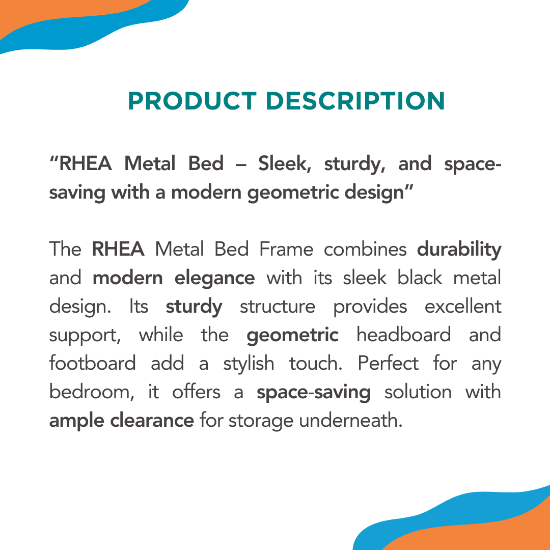 RHEA Metal Bed Frame Affordahome