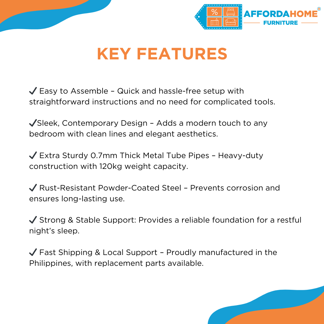 RHEA Metal Bed Frame Affordahome
