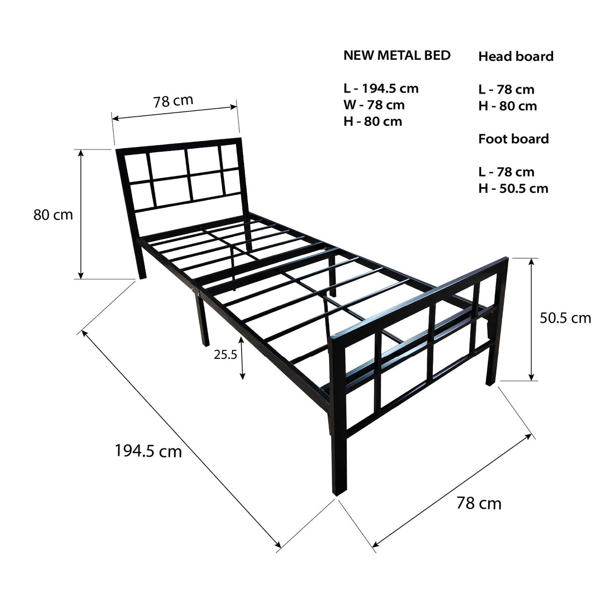 RODNEY Metal Bed frame Affordahome
