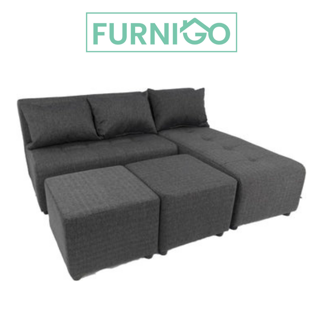 RHEA L-Shape Fabric Sofa Affordahome