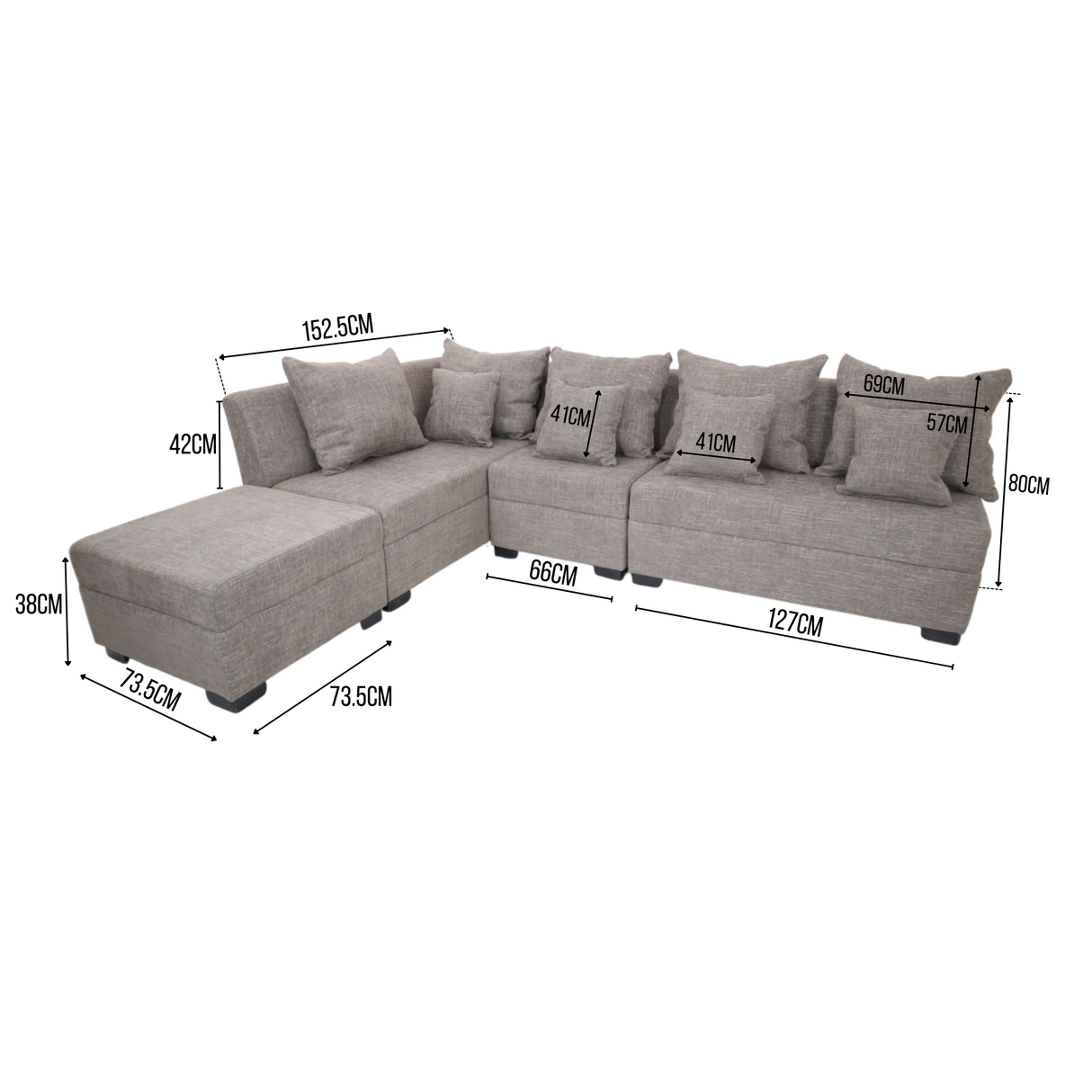SLANE L-Shape Corner Fabric Sofa Furnigo