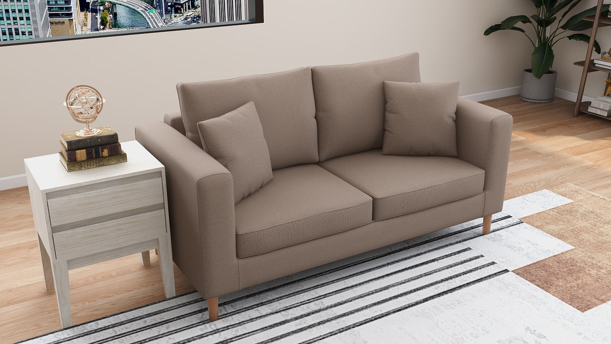 SANDY 2-Seater Fabric Sofa with Pillows Affordahome