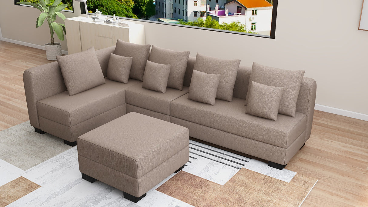 SLANE L-Shape Corner Fabric Sofa Furnigo