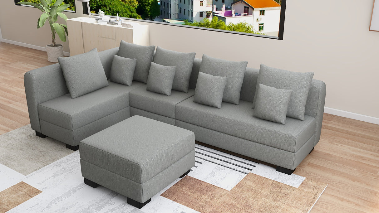 SLANE L-Shape Corner Fabric Sofa Furnigo