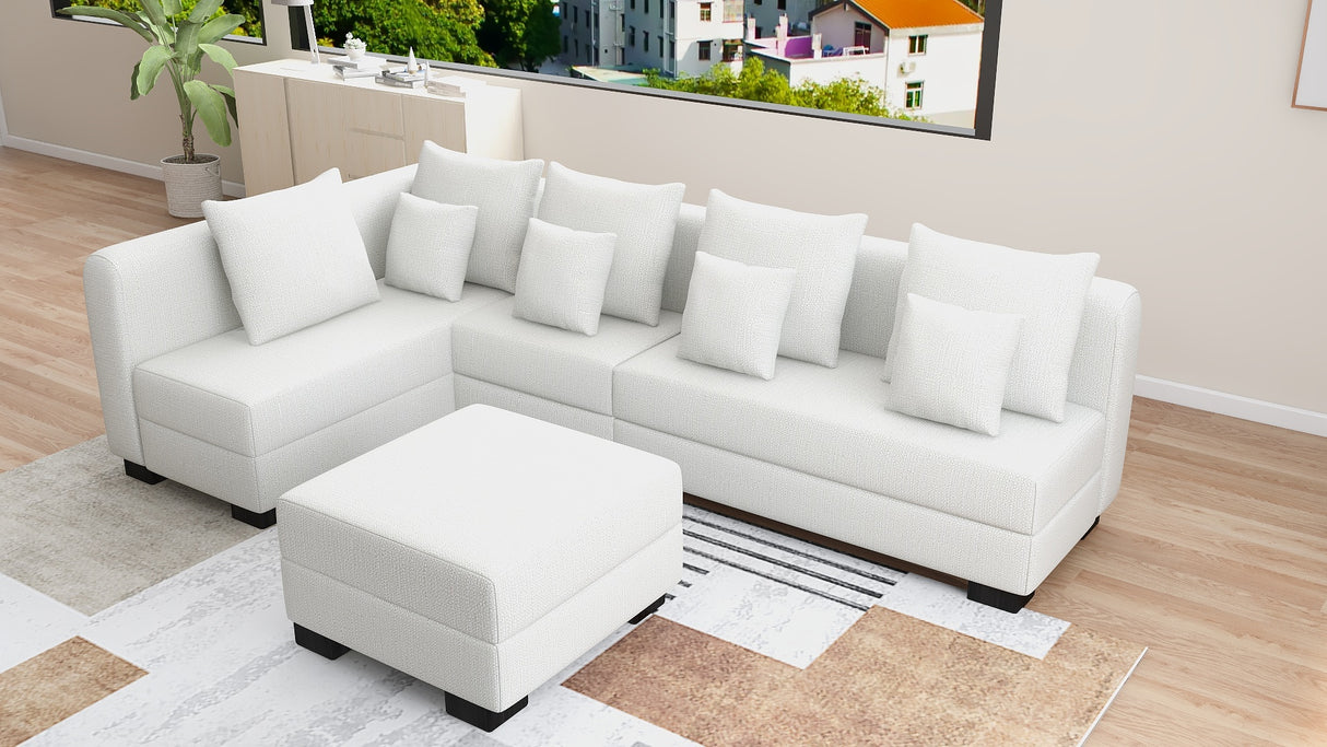 SLANE L-Shape Corner Fabric Sofa Furnigo